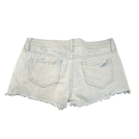 Mossimo Juniors Shorts Blue White Striped Distressed Denim Shorts Size 5 JJ3926 - Picture 2 of 7